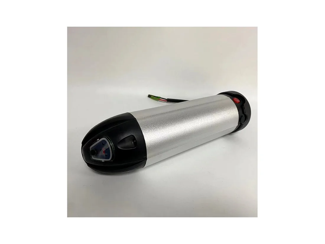 Bottle-boss e-bike battery case, ALX054, shown from the terminal end